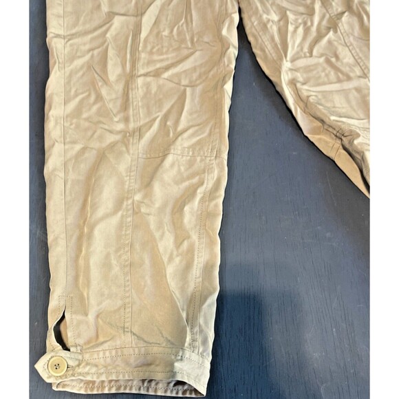 EILEEN FISHER Pants Size Medium Capris Cuff Crop Lightweight Zip Beige Cream - Picture 4 of 8